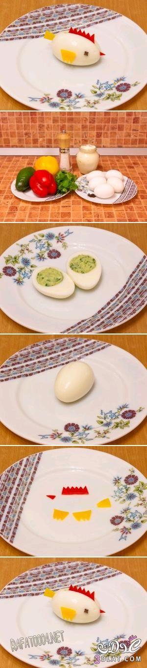 طريقة عمل البيض المحشى Stuffed Egg Chicken