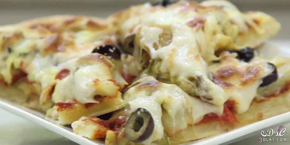عجينة البيتزا - بيتزا بالباذنجان - بيتزا بالكوسة و البطاطس - بيتزا بالمربى و الك