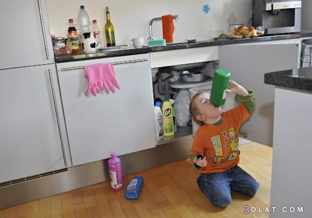 ​الإسعافات الأولية في حالات  تسمم  الأطفال بالمواد الكيماوية والمنظفات
