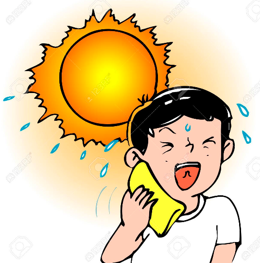 ضربة الشمس،الإصابات الناتجة عن ضربة الحرارة،أعراض الإصابة بضربة الشمس، الإ