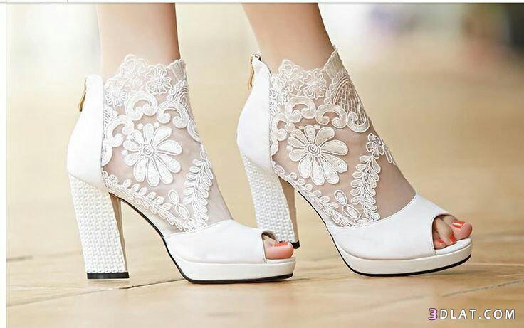 احذية زفاف مميزة وفخمه2024.احدث موديلات شوز للعروسة.احذية بيضة عالية الكعب