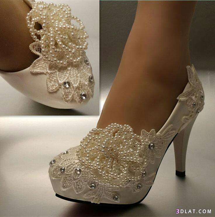 احذية زفاف مميزة وفخمه2024.احدث موديلات شوز للعروسة.احذية بيضة عالية الكعب