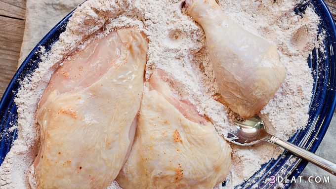 طريقة عمل دجاج كنتاكي المقرمش بالصور,كيفية تحضير دجاج كنتاكي
