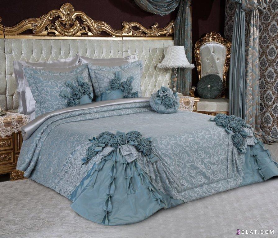 اروع مفارش سرير للعرايس2024 , غطاء سرير للعروس 2024,مفارش سرير مميزة للعروس