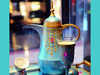 أدوات ضيافة عربية اواني القهوة التراثية دلة الشاي للضيوف اطقم دله ملونة