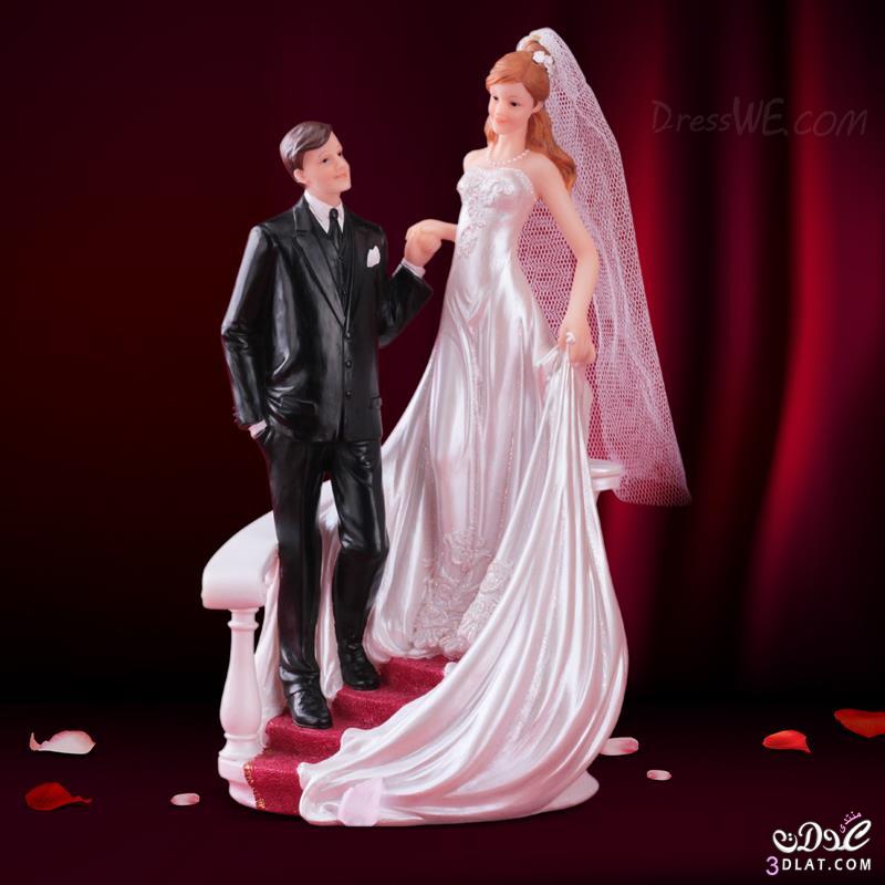زينة تورتة الزفاف 2024,عروسة وعريس لكيكة الفرح,تمثال العروسين زينة للتورتة Cake