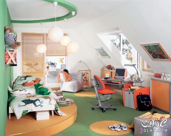 غرف نوم 2024 باللون الاخضر للاطفال تصميمات غرف اطفال خضراء 2024
