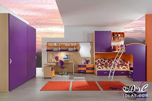 غرف نوم اطفال بالوان جريئة وجميلة2024
