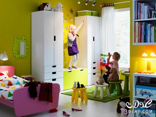 غرف نوم أطفال ايكيا , غرفة أطفال ايكيا 2024 بدرجات الوردي والأصفر