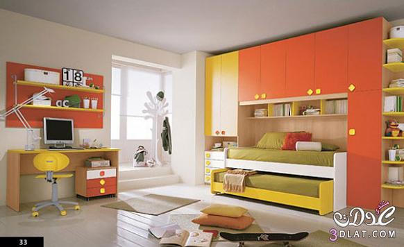 غرف نوم اطفال بالوان مرحة ومشرقة