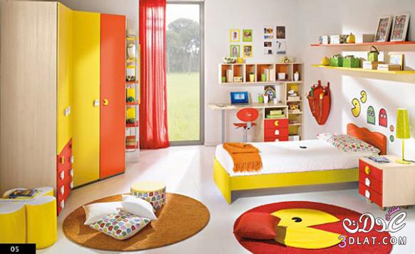 غرف نوم اطفال بالوان مرحة ومشرقة