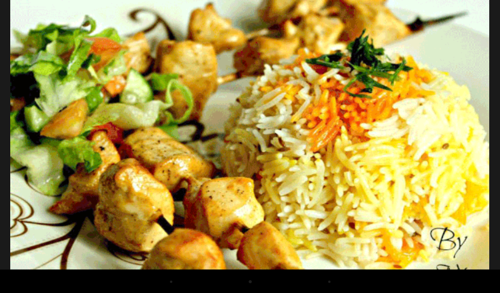 شيش طاووق على الطريقة التركية مع الأرز المبّهر