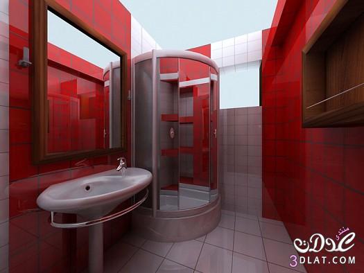 حمامات جميلة حمامات رووووعة حمامات مميزة باللون الاحمر حمامات باللون الاحمر 2024