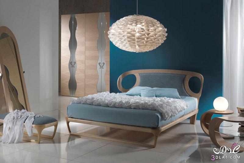 ديكورات غرف نوم جديدة باللون اللأزرق بتصميمات ايطالية متميزة 2024