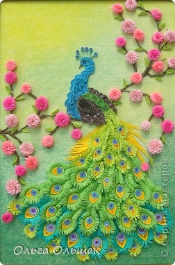 اصنعي  طاووس   جميل    بالاوراق   الملونه    بالخطوات    المصورة