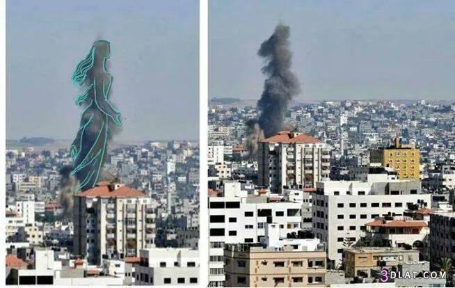 لوحات فنية من القصف على فلسطين