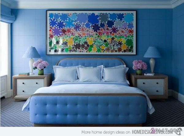 ديكورات غرف نوم باللون الازرق , ديكورات جميلة باللون الازرق ديكورات 2024
