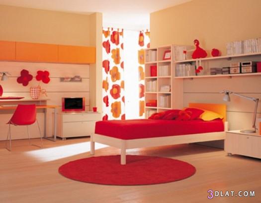 غرف نوم بنات باللون الأحمر ,احدث ديكورات عالمية 2024,ديكورات غرف نوم مودرن جديدة
