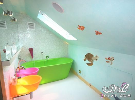 ديكورات حمامات أطفال 2024 صور حمامات للأطفال الصغار بألوان مميزة 2024 ديكورات مودرن