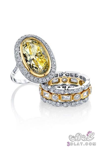 الخواتم ذات الحجر الماسيّ الأصفر، اكسسورات العروس الجميلة الماس الأصفر للعرايس خواتم