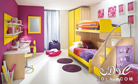 ديكورات غرف نوم أطفال بنات وولاد 2024 احدث تصميمات غرف اطفال شيك جدا بألوان زاهية
