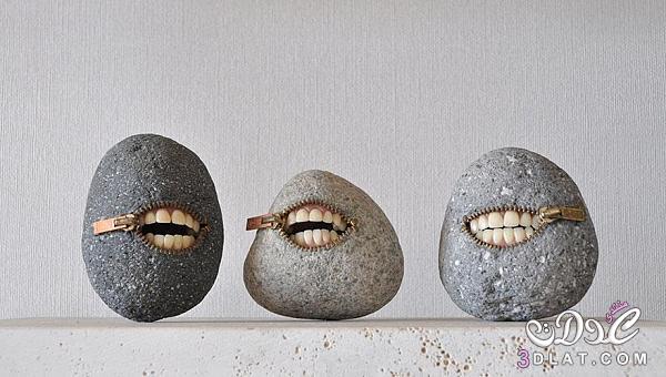 بالصور  فنان ياباني يحول الصخور إلى تحف فنية غريبةا