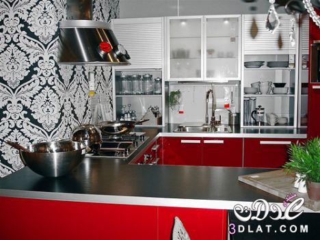 مطابخ 2024,Kitchen2024,أحدث تصميمات المطابخ الصغيرة,مطبخ باللون الاحمر