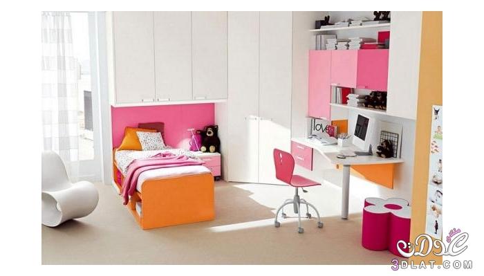 غرف للبنوتات باللون الوردي والأبيض