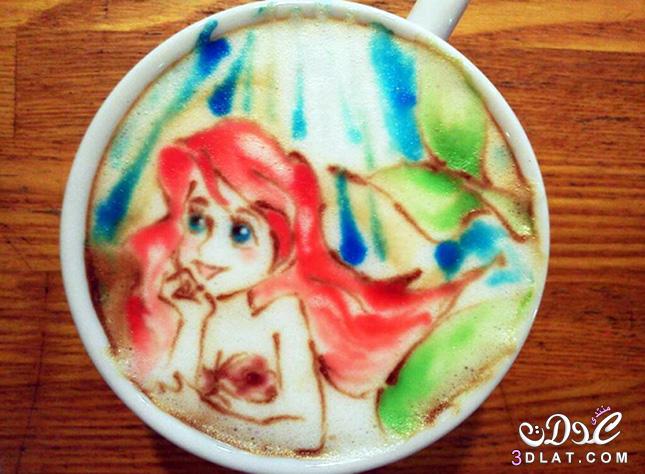 رسومات جميلة بالقهوة, فن الرسم على فناجين القهوة