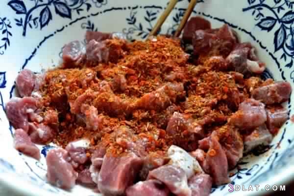 شيش اللحم على الطريقة الصينية بالصور