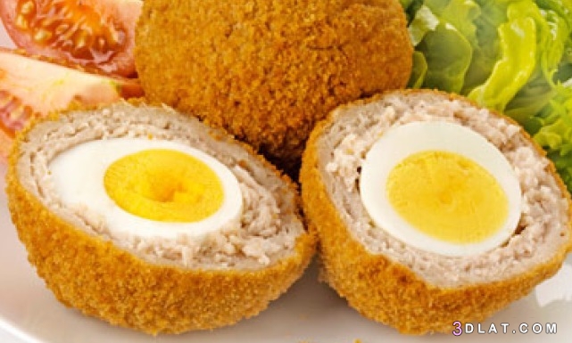 من أكلات الأطفال  المفضلة،البيض الأسكتلندي،طريقة تحضير  البيض الأسكتلندي لل