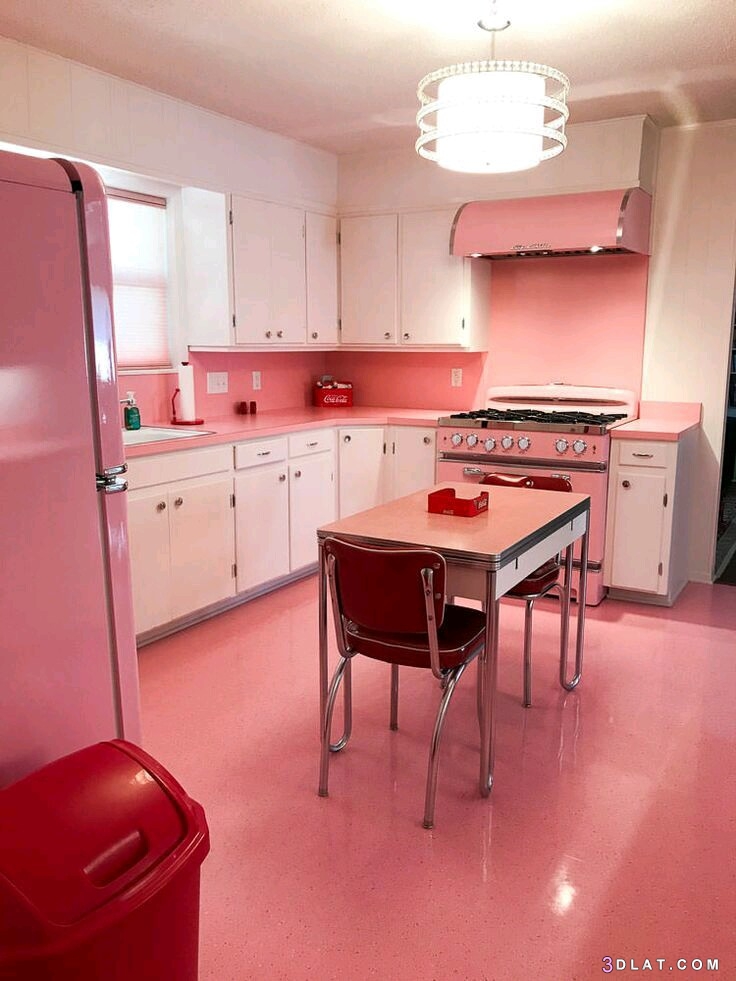 ديكورات مطابخ باللون الوردي ٢٠١٩ ، صور مطابخ باللون البينك ٢٠١٩