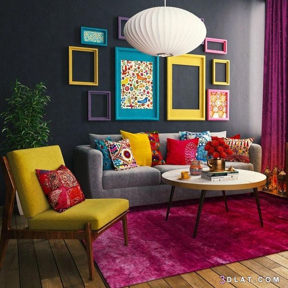 صالونات بالوان زاهية,غرف جلوس روعة,اجمل تصميمات  الصالونات موضة2024