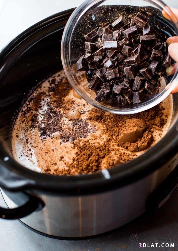 طريقة عمل شوكولاتة ساخنة بالمارشميلو بالصور, كيفية تحضير شوكولاتة ساخنة بالمارشميلو