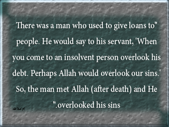Help the insolvent..There was a man who used to give loans to people.