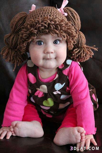 افكار جديدة لطواقي اطفال من الكروشيه2024,أحدث أشكال القبعات على شكل شعر للصغار2024,طو