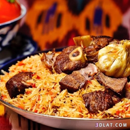 طريقة عمل رز بالزعفران واللحم من  المطبخ الخليجي