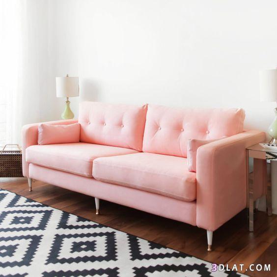 اروع كنب بمبي, كنب وردي فاتح, احدث كنب زهرى2024,Pink Sofa Designs