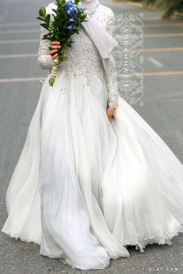 فساتين زفاف 2024 اجمل الفساتين باكمام طويله فساتين زفاف بتصاميم انيقه 2024