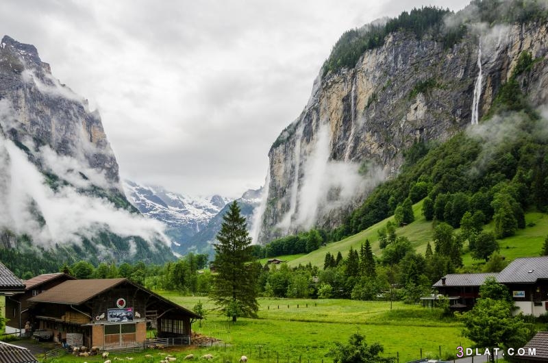 وادي لوتيربرونين ، من أجمل الأماكن في سويسرا.