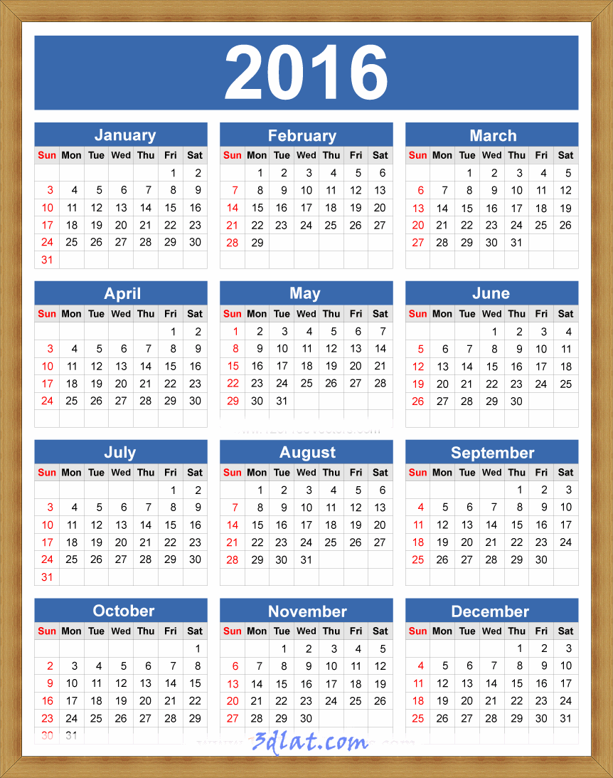 التقويم الميلادي <<<2024>>>