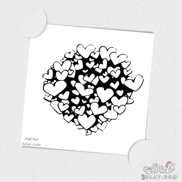 رسومات قلوب حصري للتلوين ، من جهازي وتصميمي صور قلوب للتلوين