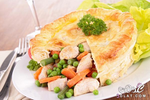 فطيرة الدجاج بالأعشاب والخضروات ، طريقة اعداد  فطيرة الدجاج بالأعشاب والخضروات