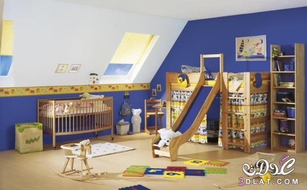 غرف نوم اطفال , الوان جديدة لديكور غرف نوم اطفال روعه , غرف نوم اولاد بألوان جريئة