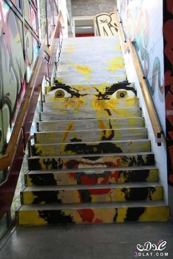 12 صورة لفن الرسم على السلالم ~أغرب وأجمل الصور لفن الرسم على السلالم