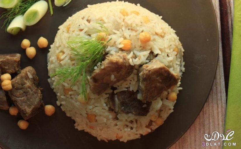 طاجن الأرز باللحم والبصل الأخضر,طريقة تحضير طاجن الأرز باللحم والبصل الأخضر