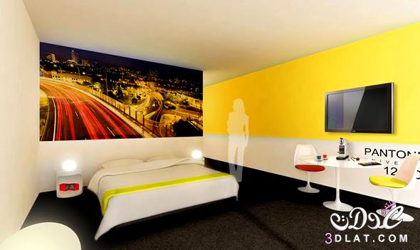 غرف نوم باللون الاصفر2024 غرف نوم راقية ومريحة