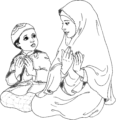 فوج إمسح عروسه لعبه  بطاقات اسلاميه للتلوين رسومات اسلاميه للتلوين _ لون واتعلم - عمر ابانا  وعائشه امنا