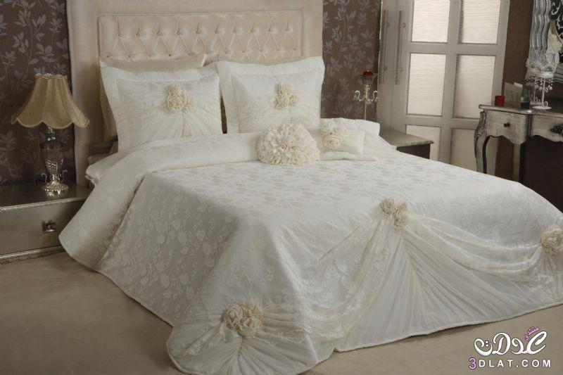 مفارش سرير بيضاء للعروسة..دربيات بيضاء للعروسة..احدث المفارش البيضاء 2024