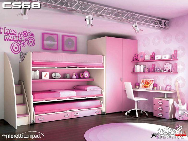 ديكورات غرف نوم 2024,حديثة باللون الوردى ,اجمل غرف